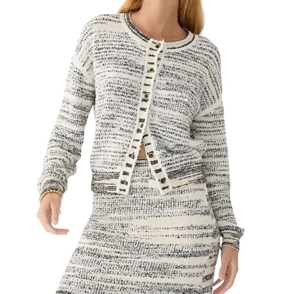 J. Crew Space-dyed textured cardigan sweater